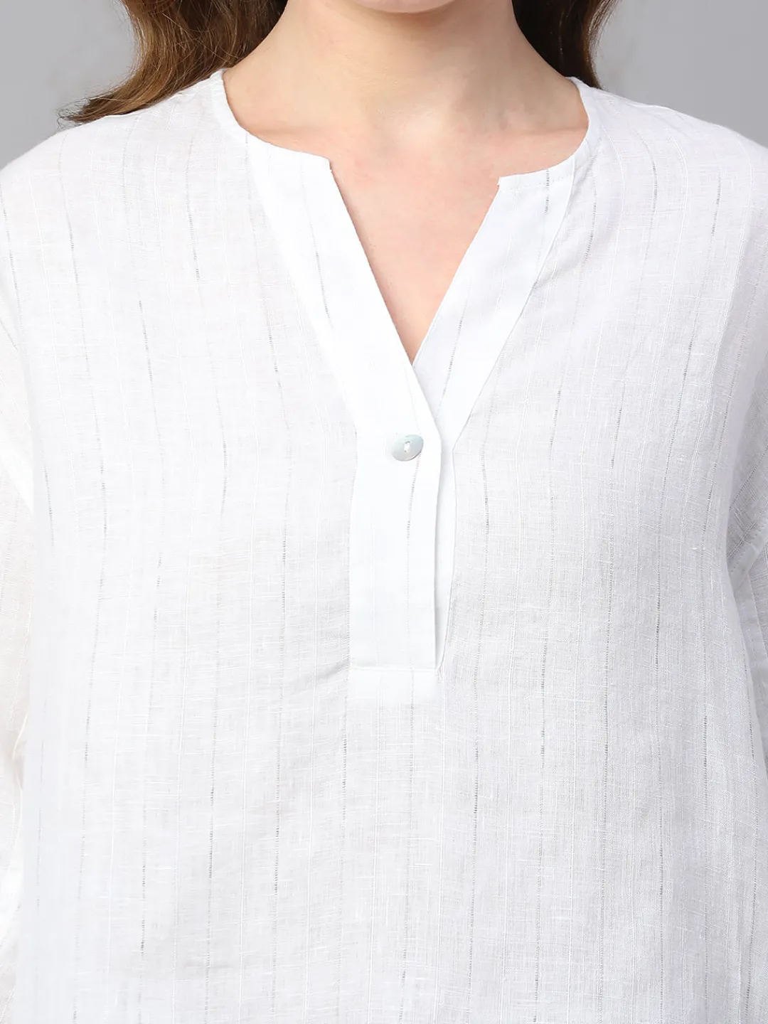 Women Cottonworld Tops & Shirts | Tops & Shirts^Women's 100% Linen Boxy Fit Blouse