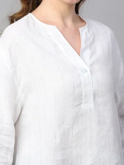 Women Cottonworld Tops & Shirts | Tops & Shirts^Women's 100% Linen Boxy Fit Blouse