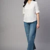 Women Cottonworld Tops & Shirts | Tops & Shirts^Women's 100% Linen Regular Fit Blouse