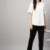 Women Cottonworld Tops & Shirts | Tops & Shirts^Women's 100% Linen Regular Fit Blouse