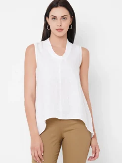 Women Cottonworld Tops & Shirts | Tops & Shirts^Women's 100% Linen Regular Fit Blouse