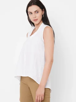 Women Cottonworld Tops & Shirts | Tops & Shirts^Women's 100% Linen Regular Fit Blouse
