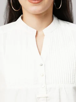 Women Cottonworld Tops & Shirts | Tops & Shirts^Women's 100% Linen Regular Fit Blouse