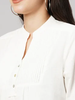 Women Cottonworld Tops & Shirts | Tops & Shirts^Women's 100% Linen Regular Fit Blouse