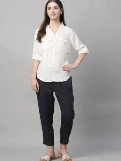 Women Cottonworld Tops & Shirts | Tops & Shirts^Women's Linen Regular Fit Blouse
