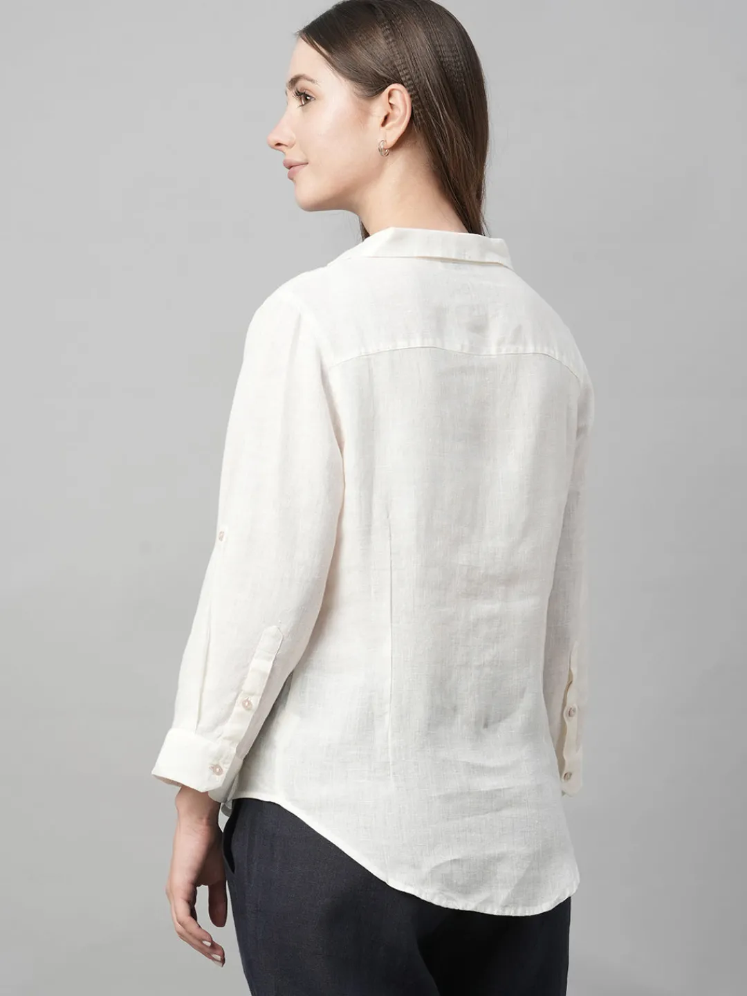 Women Cottonworld Tops & Shirts | Tops & Shirts^Women's Linen Regular Fit Blouse