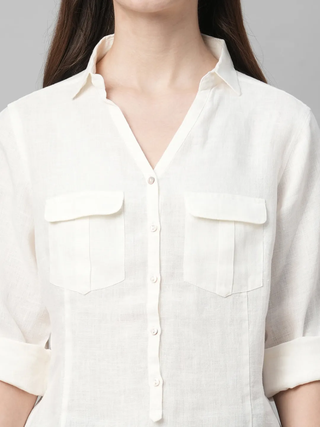 Women Cottonworld Tops & Shirts | Tops & Shirts^Women's Linen Regular Fit Blouse