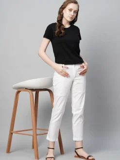 Women Cottonworld Trousers^Women's Cotton Elastane Regular Fit Pant