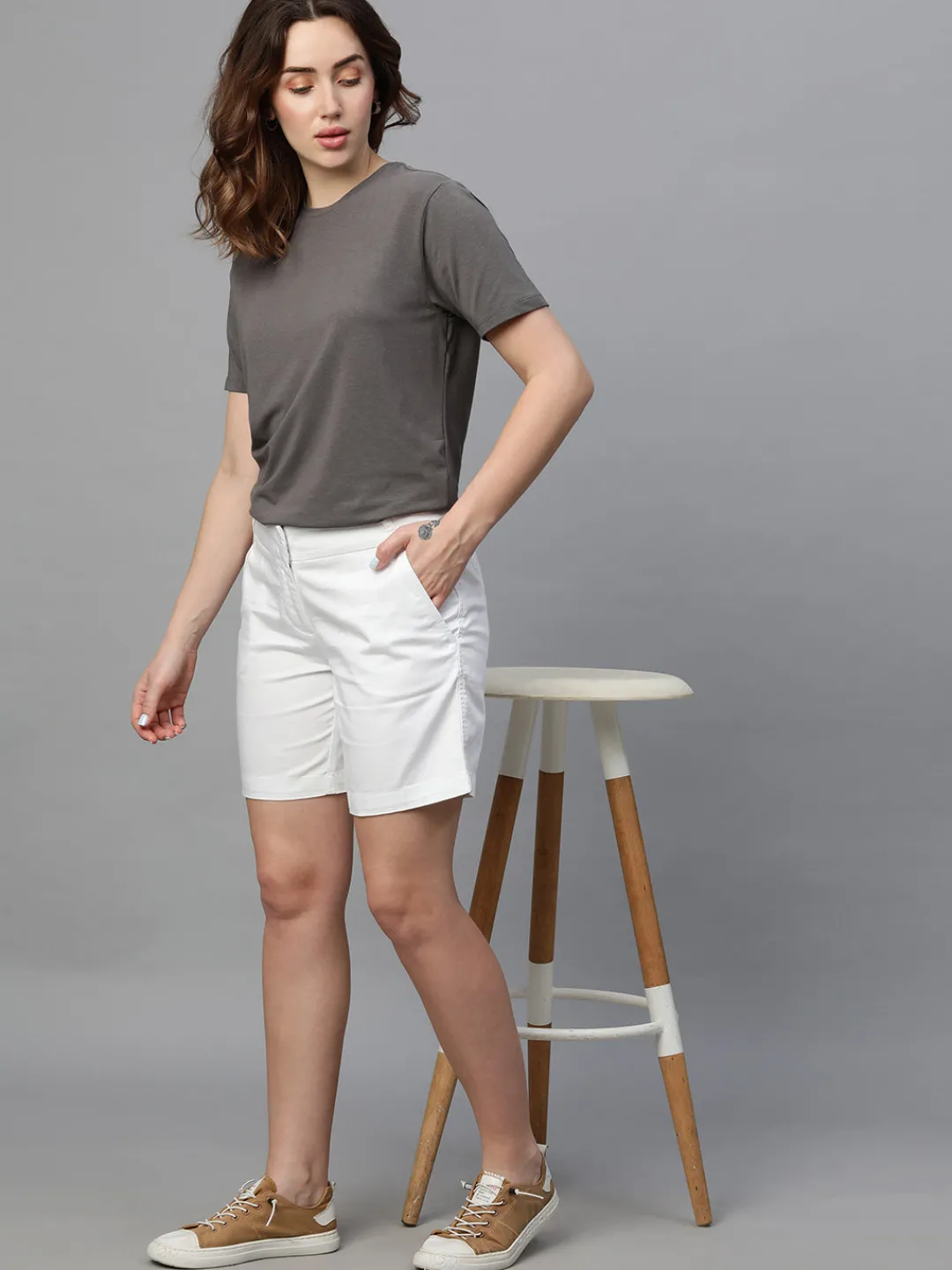 Women Cottonworld Shorts^Women's Cotton Elastane Regular Fit Shorts