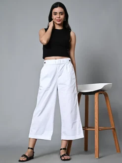 Women Cottonworld Culottes^Women's Cotton Elastane Regular Fit Culotte