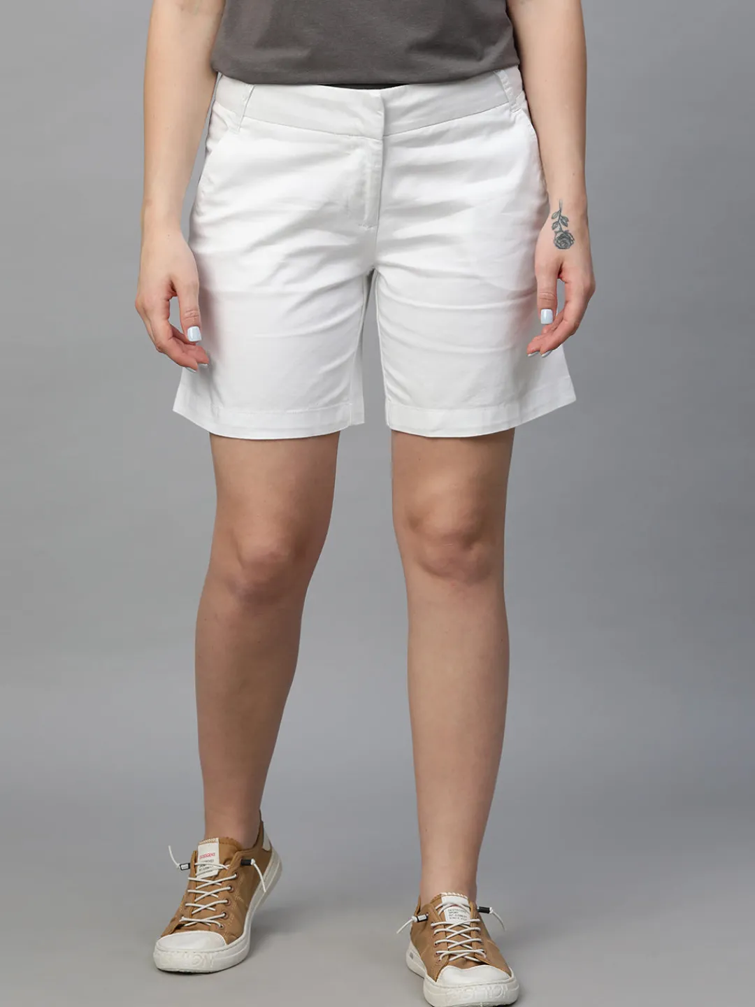 Women Cottonworld Shorts^Women's Cotton Elastane Regular Fit Shorts