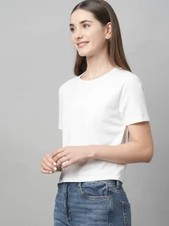 Women Cottonworld Round Neck | Regular Fit^Women's Cotton Elastane Regular Fit Tshirt