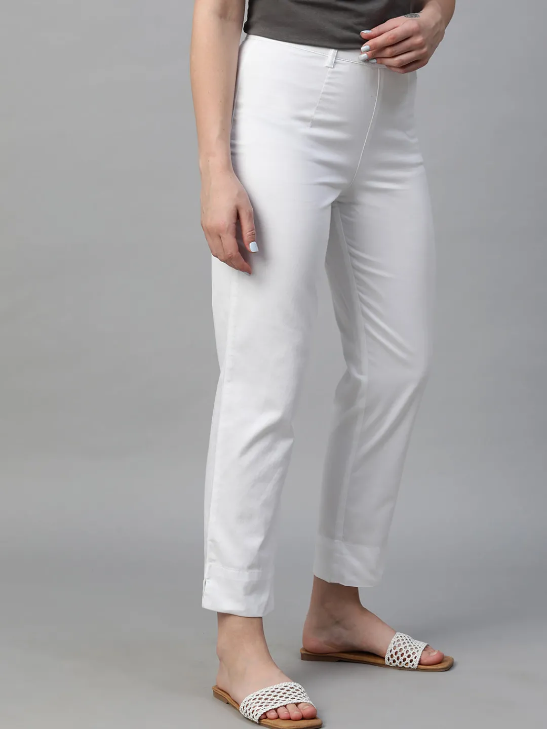 Women Cottonworld Trousers^Women's Cotton Elastane Regular Fit Pant