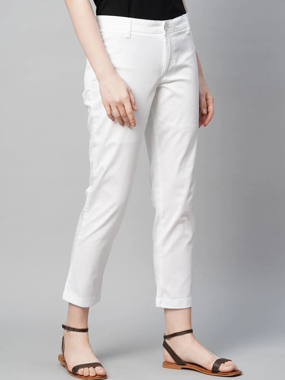 Women Cottonworld Trousers^Women's Cotton Elastane Regular Fit Pant