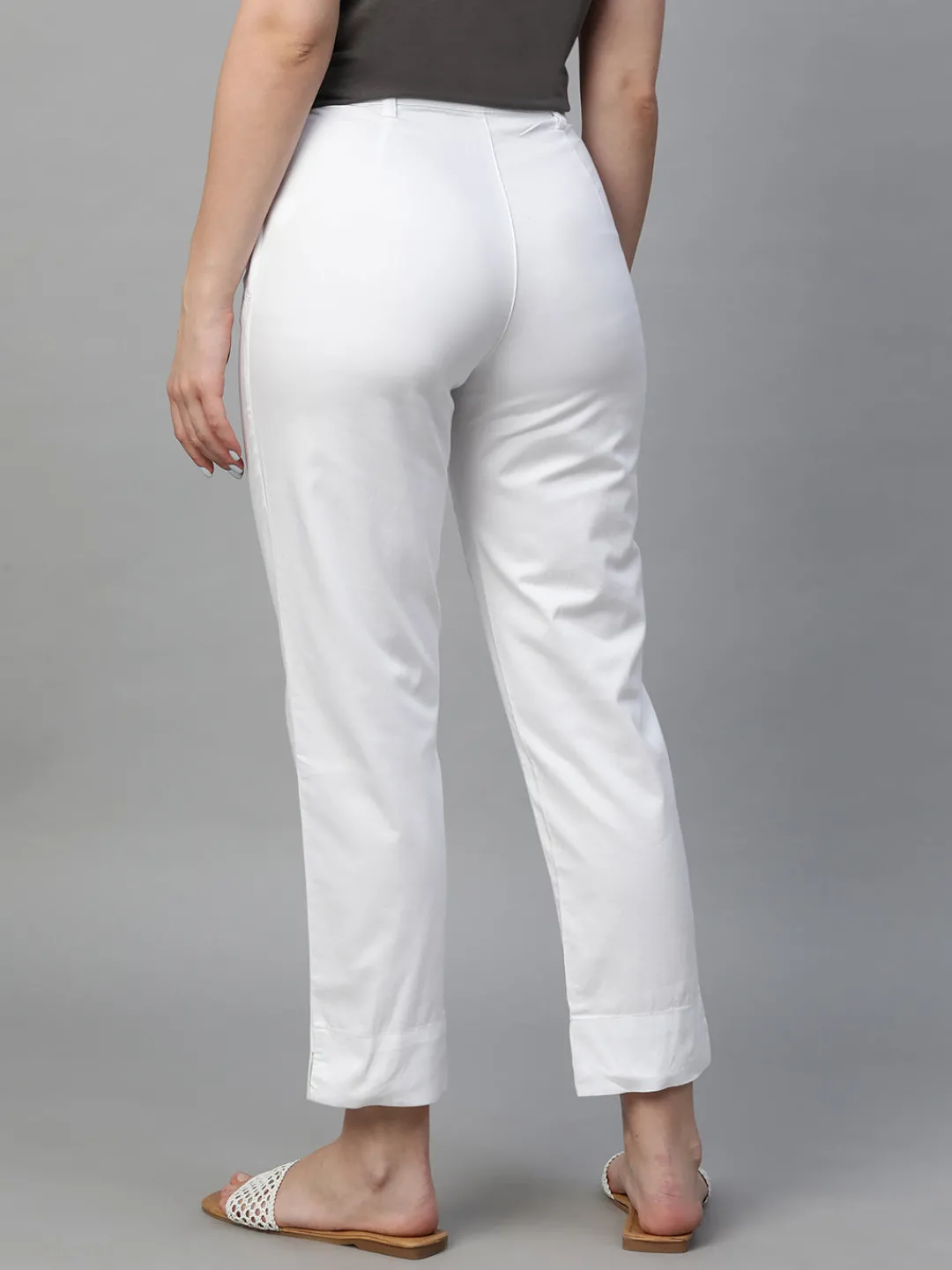Women Cottonworld Trousers^Women's Cotton Elastane Regular Fit Pant