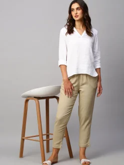 Women Cottonworld Tops & Shirts | Tops & Shirts^Women's Cotton Linen Regular Fit Blouse