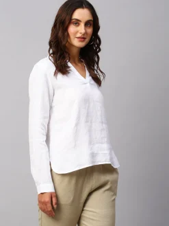 Women Cottonworld Tops & Shirts | Tops & Shirts^Women's Cotton Linen Regular Fit Blouse