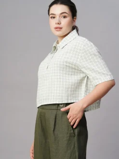 Women Cottonworld Tops & Shirts | Tops & Shirts^Women's Cotton Linen Boxy Fit Blouse