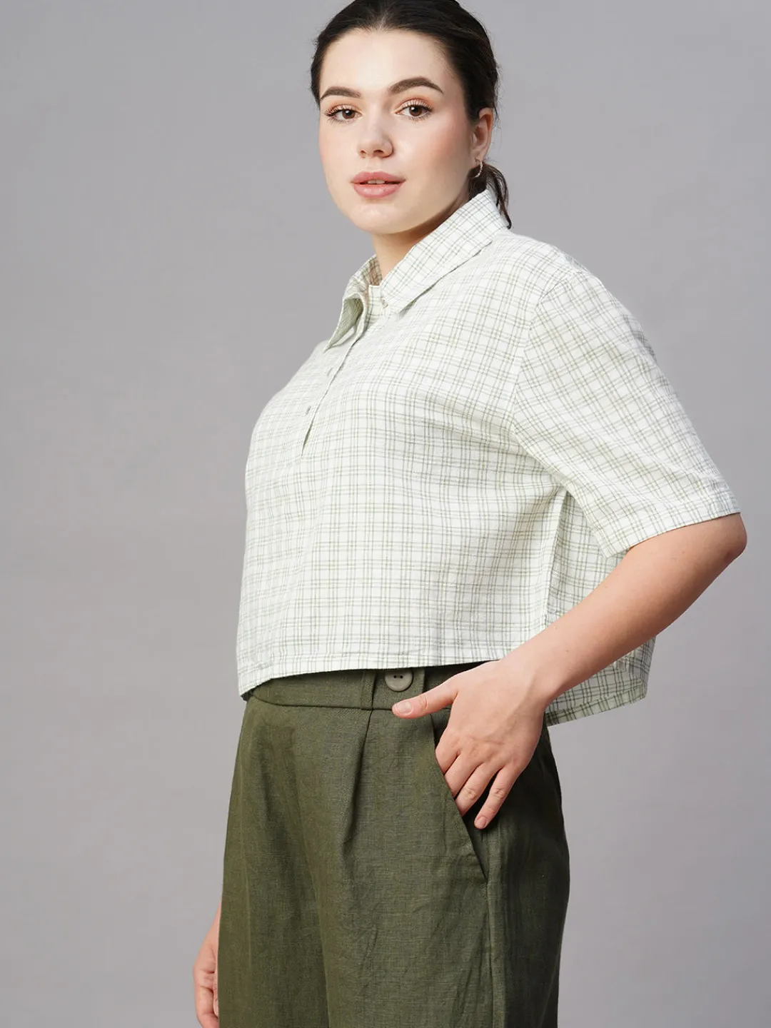 Women Cottonworld Tops & Shirts | Tops & Shirts^Women's Cotton Linen Boxy Fit Blouse