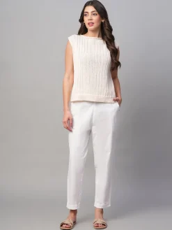 Women Cottonworld Trousers^Women's Cotton Lycra Regular Fit Pant
