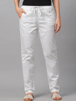 Women Cottonworld Trousers^Women's Cotton Lycra Regular Fit Pant