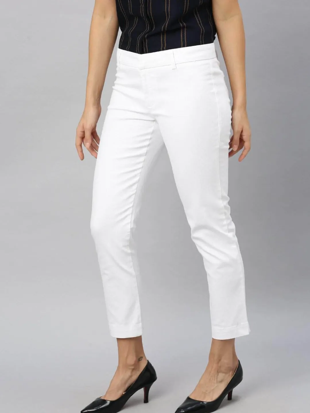 Women Cottonworld Trousers^Women's Cotton Lycra Regular Fit Pant