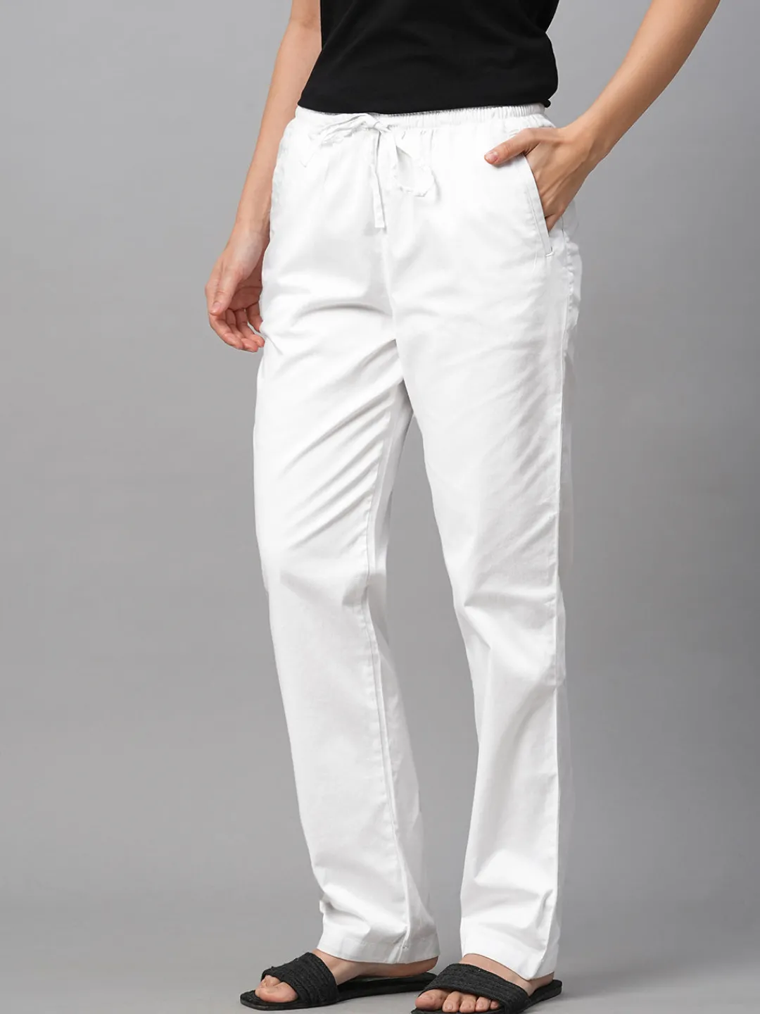 Women Cottonworld Trousers^Women's Cotton Lycra Regular Fit Pant