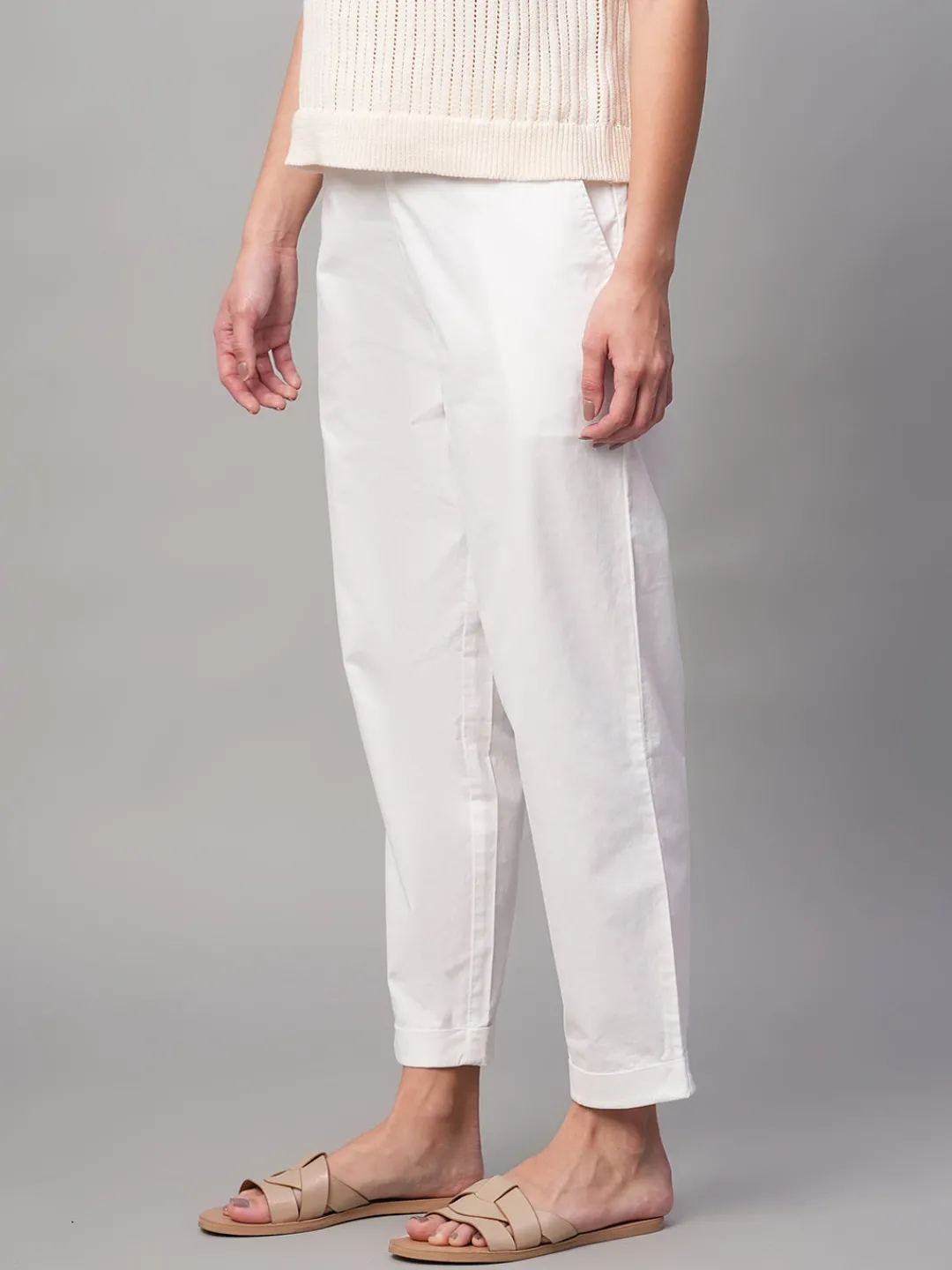 Women Cottonworld Trousers^Women's Cotton Lycra Regular Fit Pant
