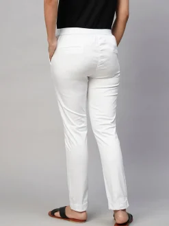 Women Cottonworld Trousers^Women's Cotton Lycra Slim Fit Pant
