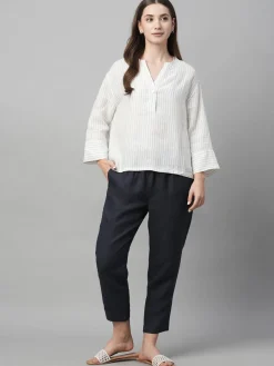 Women Cottonworld Tops & Shirts | Tops & Shirts^Women's Linen Boxy Fit Blouse