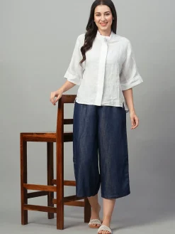 Women Cottonworld Tops & Shirts | Tops & Shirts^Women's Linen Boxy Fit Blouse