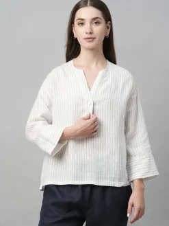 Women Cottonworld Tops & Shirts | Tops & Shirts^Women's Linen Boxy Fit Blouse