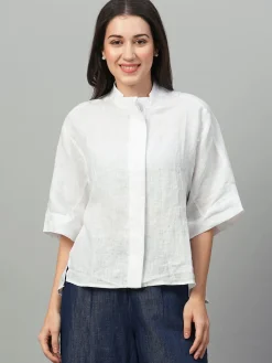 Women Cottonworld Tops & Shirts | Tops & Shirts^Women's Linen Boxy Fit Blouse