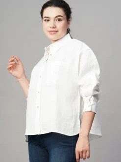 Women Cottonworld Tops & Shirts | Tops & Shirts^Women's Linen Boxy Fit Blouse