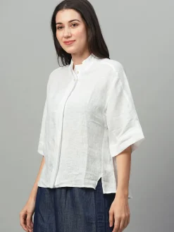 Women Cottonworld Tops & Shirts | Tops & Shirts^Women's Linen Boxy Fit Blouse