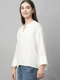 Women Cottonworld Tops & Shirts | Tops & Shirts^Women's Linen Boxy Fit Blouse