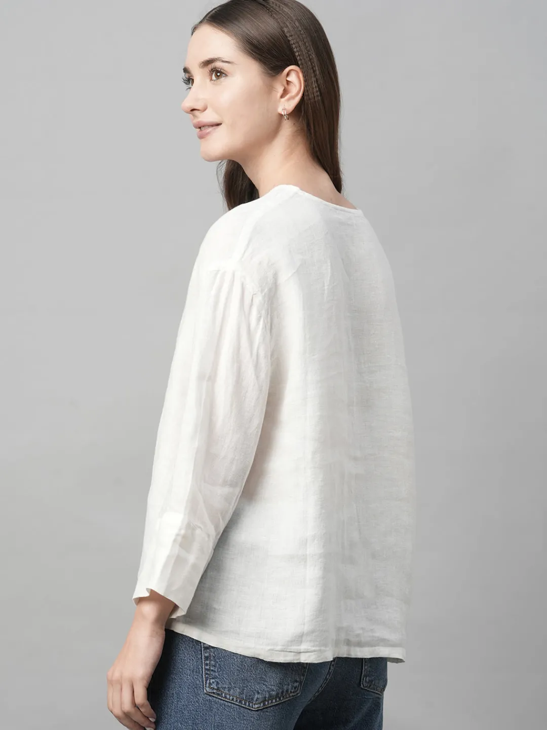 Women Cottonworld Tops & Shirts | Tops & Shirts^Women's Linen Boxy Fit Blouse
