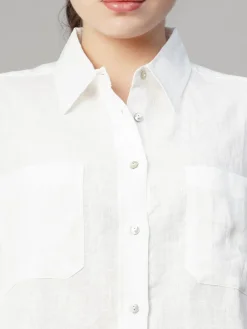 Women Cottonworld Tops & Shirts | Tops & Shirts^Women's Linen Boxy Fit Blouse