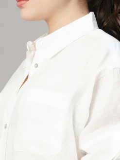 Women Cottonworld Tops & Shirts | Tops & Shirts^Women's Linen Boxy Fit Blouse