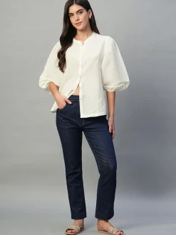 Women Cottonworld Tops & Shirts | Tops & Shirts^Women's Linen Cotton Regular Fit Blouse