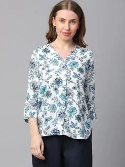 Women Cottonworld Tops & Shirts | Tops & Shirts^Women's Linen Cotton Regular Fit Blouse