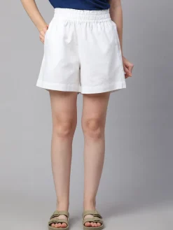 Women Cottonworld Shorts | Shorts^Women's Linen Cotton Regular Fit Shorts
