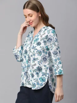 Women Cottonworld Tops & Shirts | Tops & Shirts^Women's Linen Cotton Regular Fit Blouse