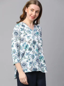 Women Cottonworld Tops & Shirts | Tops & Shirts^Women's Linen Cotton Regular Fit Blouse