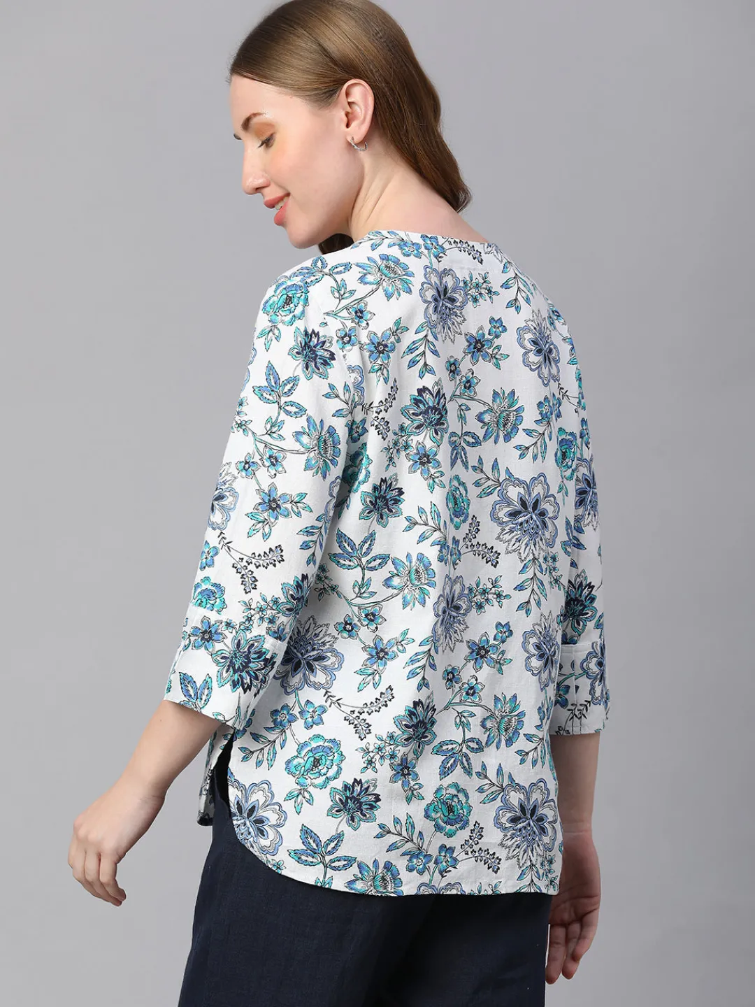 Women Cottonworld Tops & Shirts | Tops & Shirts^Women's Linen Cotton Regular Fit Blouse