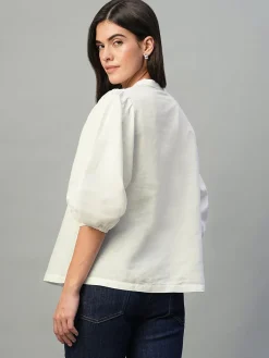 Women Cottonworld Tops & Shirts | Tops & Shirts^Women's Linen Cotton Regular Fit Blouse