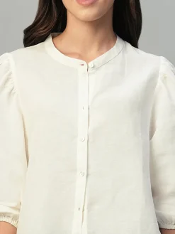 Women Cottonworld Tops & Shirts | Tops & Shirts^Women's Linen Cotton Regular Fit Blouse
