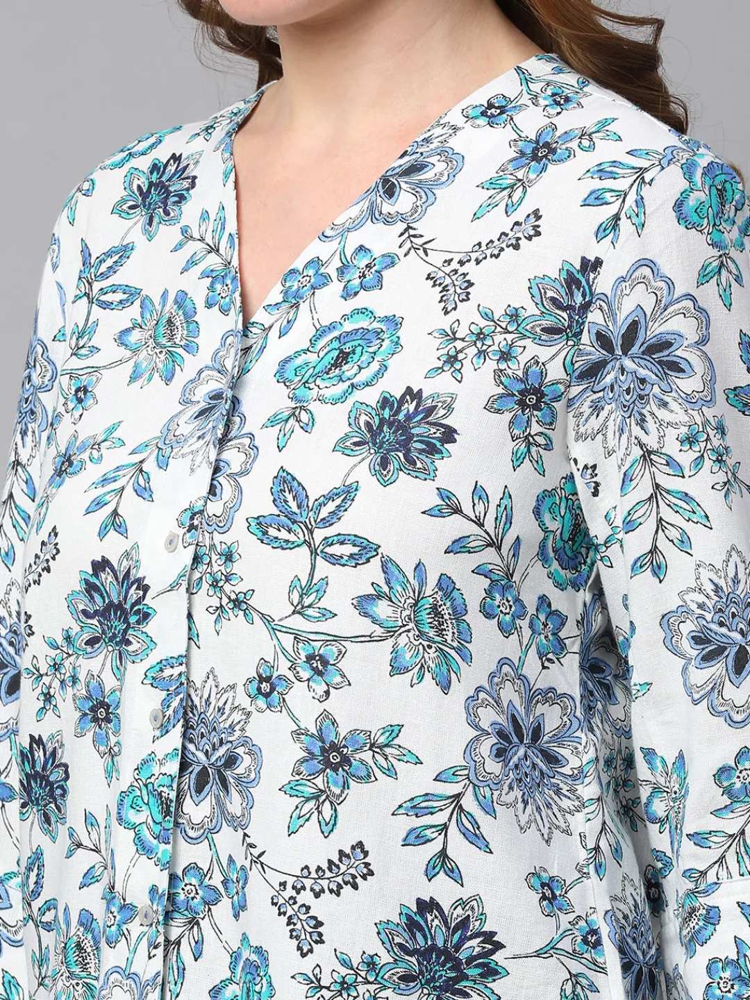 Women Cottonworld Tops & Shirts | Tops & Shirts^Women's Linen Cotton Regular Fit Blouse