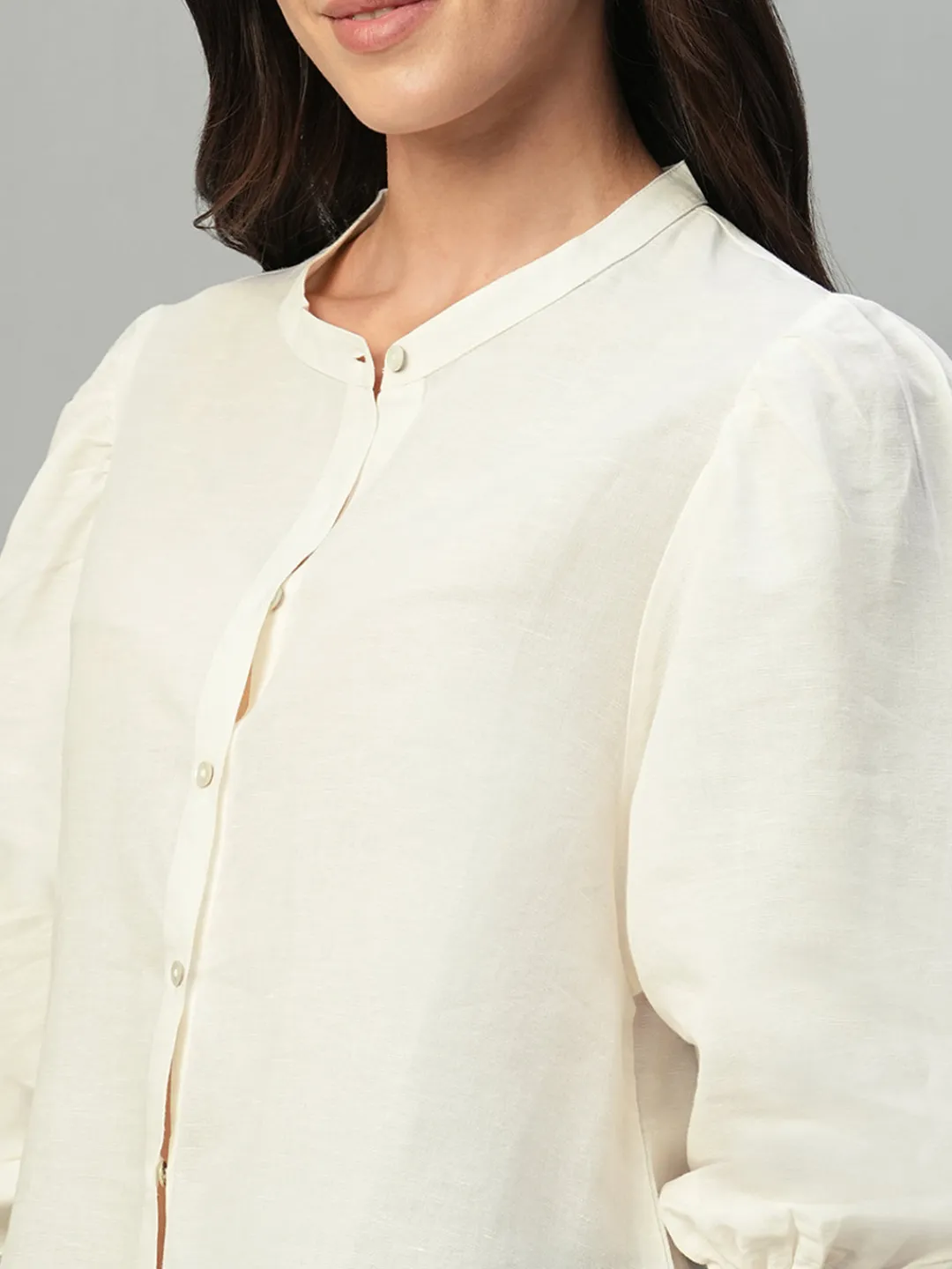Women Cottonworld Tops & Shirts | Tops & Shirts^Women's Linen Cotton Regular Fit Blouse