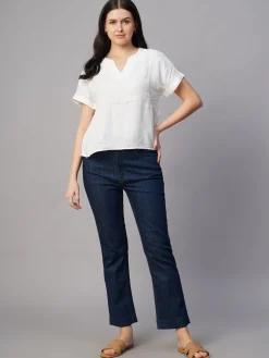 Women Cottonworld Tops & Shirts | Tops & Shirts^Women's Linen Excel Regular Fit Blouse